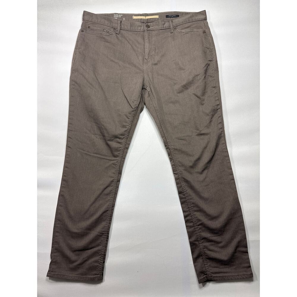 Banana Republic Men's Skinny Fit Brown Travel Jean Pants - 42x32 (42x30)